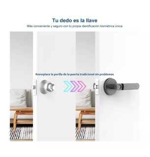 Foto 4 | Cerradura Digital Dactilar Geek Smart Negra Seguridad Hogar