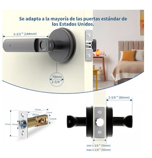 Foto 5 | Cerradura Digital Dactilar Geek Smart Negra Seguridad Hogar