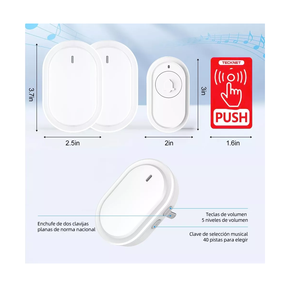 Foto 3 | Timbre Inalámbrico Eo Safe Imports Impermeable