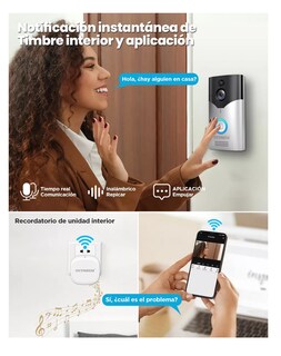 Foto 3 | Timbre Inalámbrico Belug con Cámara 2k