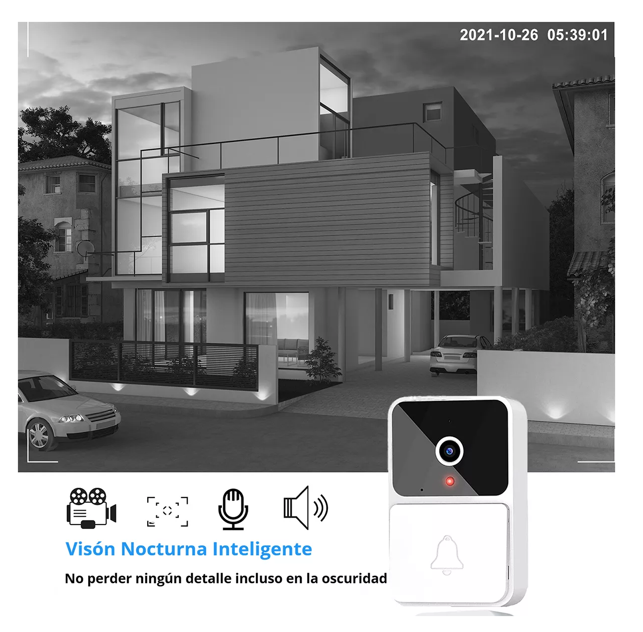 Foto 3 | Timbre Inteligente Inalámbrico Con Cámara 1 Transmiso 1 Rec Blanco