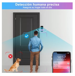 Foto 4 | Timbre Inalámbrico Inteligente Impermeable Con Cámara 2k Hd Negro