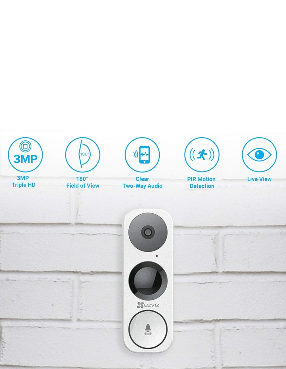 Foto 3 | Interfon Con Videocámara Inteligente Db1 Ezviz Wifi Color Blanco