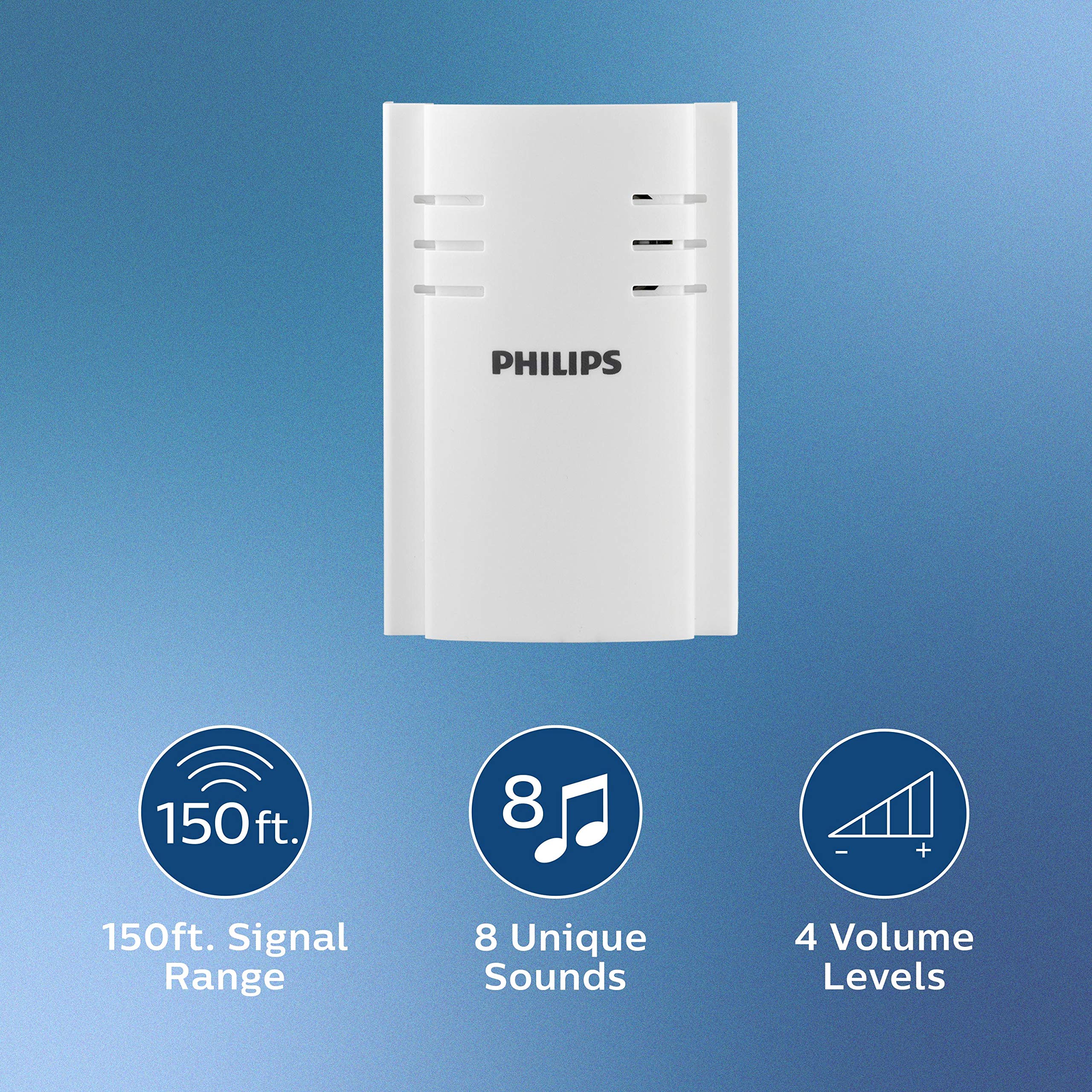 Foto 3 pulgar | Kit De Timbre Inalámbrico Philips Des2180w/27, Alcance 150 M, Blanco - Venta Internacional.
