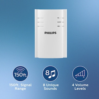 Foto 2 | Kit De Timbre Inalámbrico Philips Des2180w/27, Alcance 150 M, Blanco - Venta Internacional.