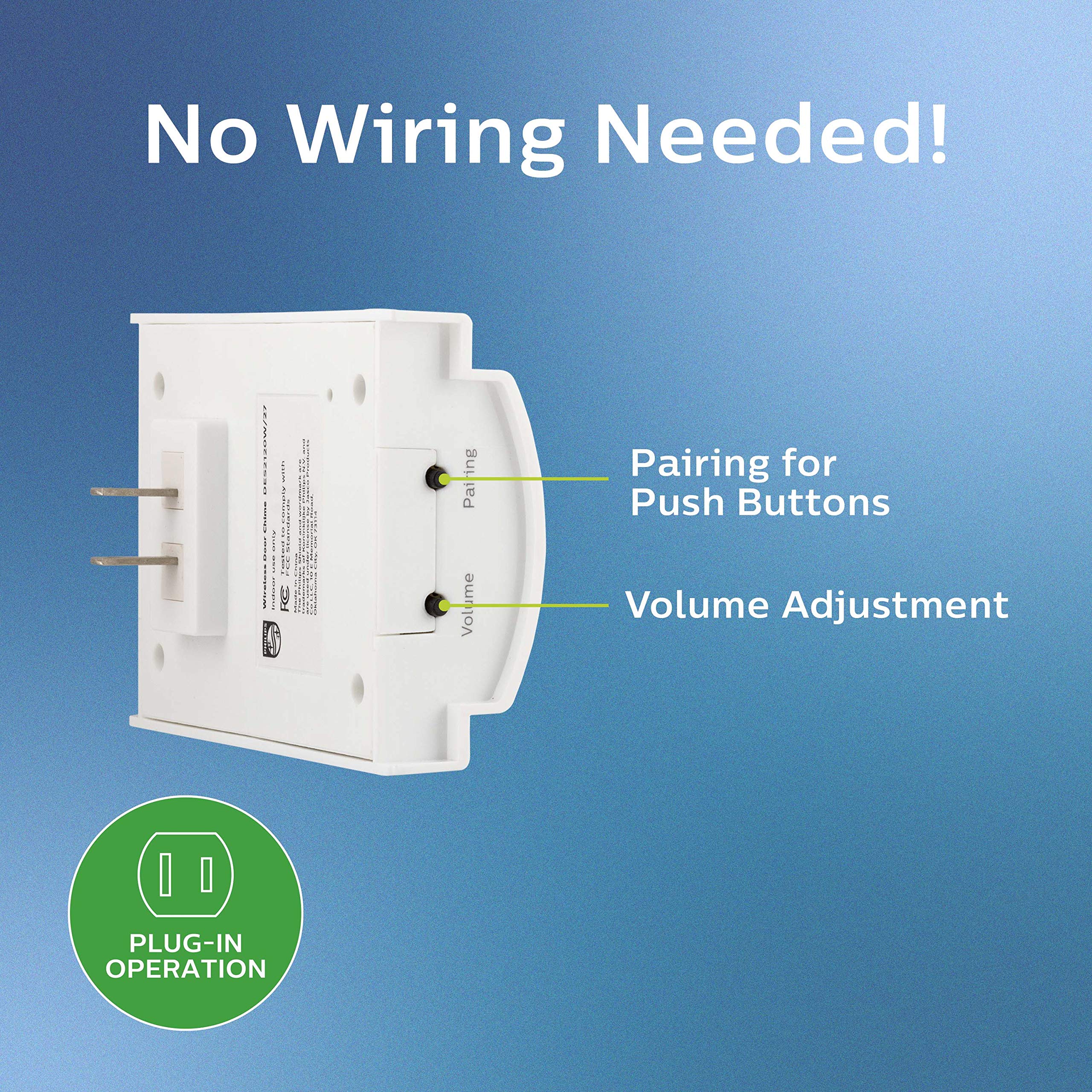 Foto 4 pulgar | Kit De Timbre Inalámbrico Philips Des2180w/27, Alcance 150 M, Blanco - Venta Internacional.