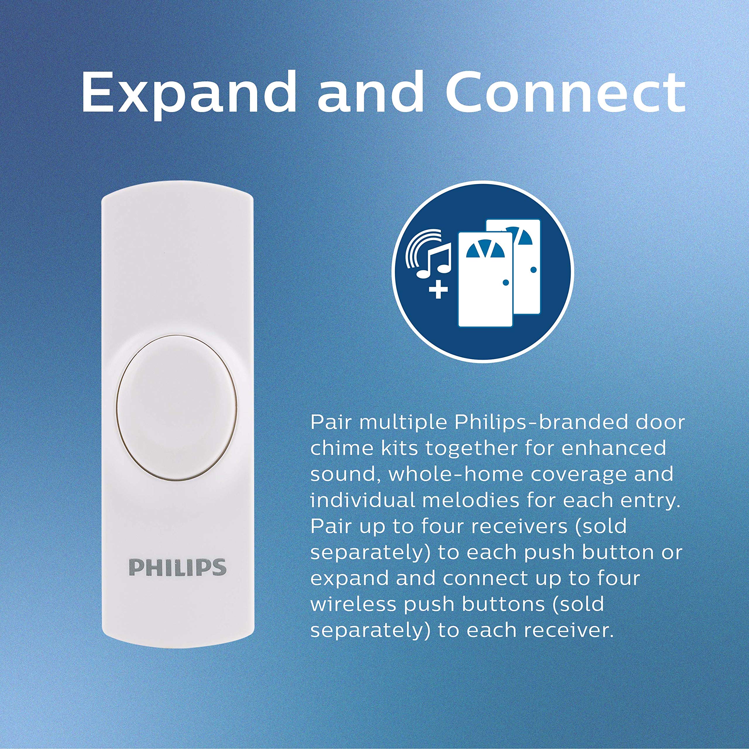 Foto 6 pulgar | Kit De Timbre Inalámbrico Philips Des2180w/27, Alcance 150 M, Blanco - Venta Internacional.