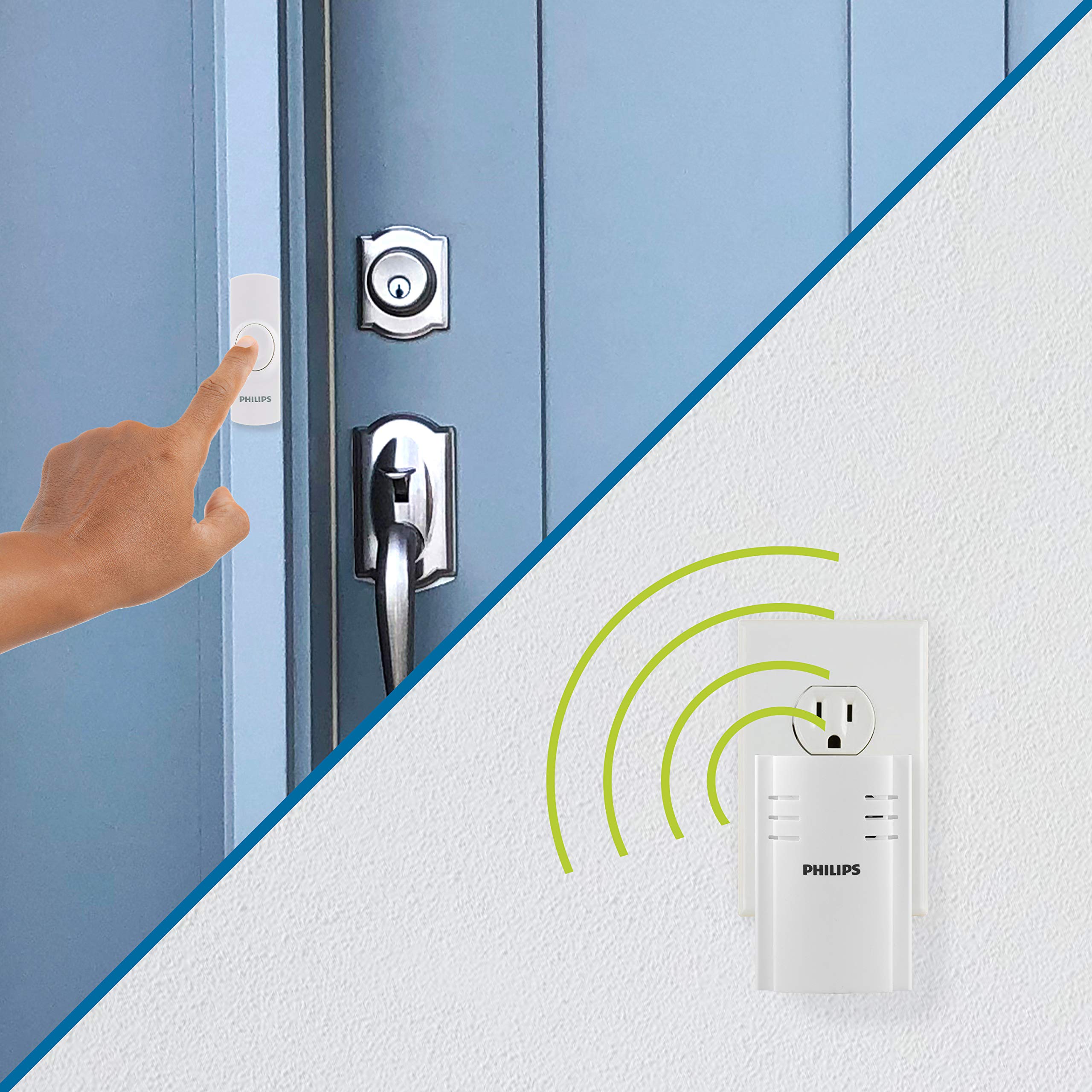 Foto 6 | Kit De Timbre Inalámbrico Philips Des2180w/27, Alcance 150 M, Blanco - Venta Internacional.