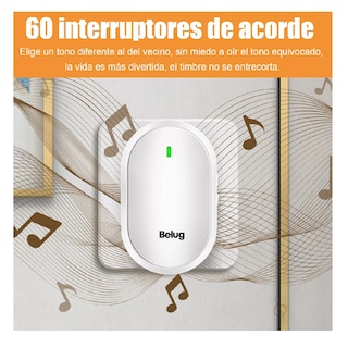 Foto 2 | Timbre Inalámbrico Exterior Belug Blanco Con 1 Transmisor Y 1 Receptor