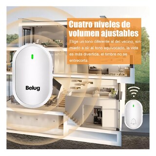 Foto 3 | Timbre Inalámbrico Exterior Belug Blanco Con 1 Transmisor Y 1 Receptor