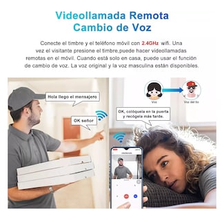 Foto 2 | Timbre Inteligente Inalámbrico Con Cámara 1 Transmiso 1 Rec Blanco