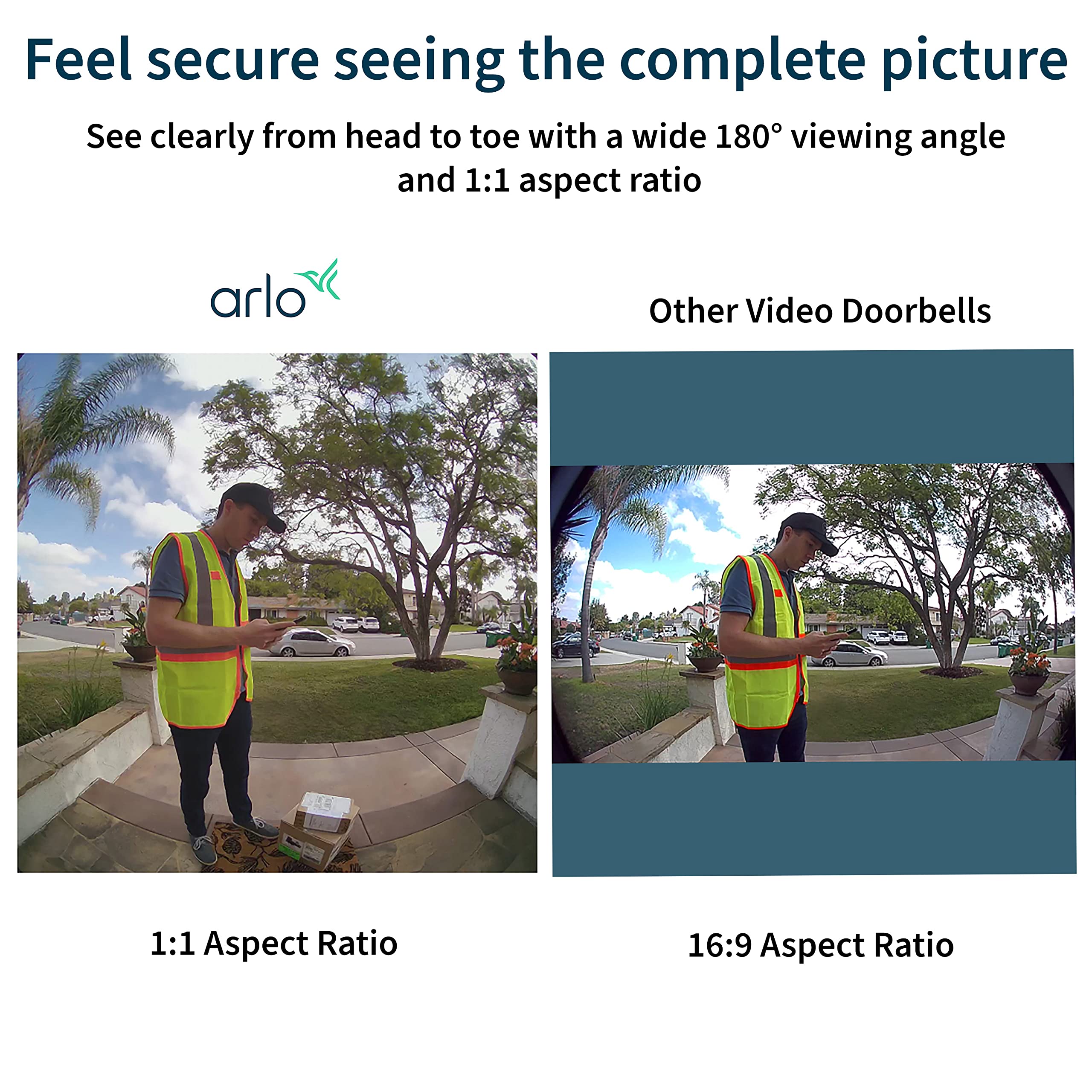 Foto 2 | Timbre Con Vídeo Arlo Essential, Inalámbrico, Hd, Visión De 180°, Negro - Venta Internacional.