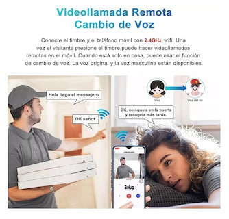Foto 2 | Timbre Inteligente Inalámbrico Con Cámara 1 Transmisor 1 Rec, Belug Blanco