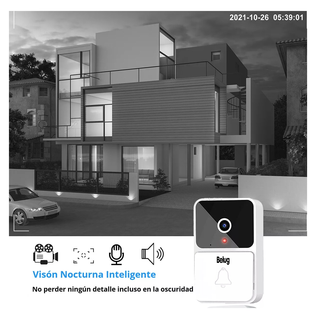 Foto 4 pulgar | Timbre Inteligente Inalámbrico Con Cámara 1 Transmisor 1 Rec, Belug  Blanco
