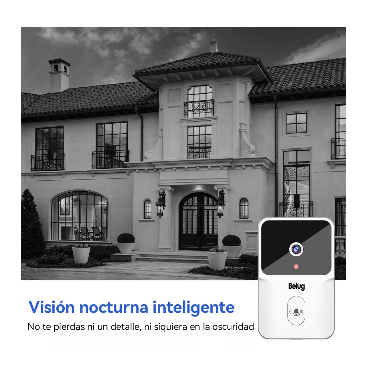 Foto 4 pulgar | Timbre Inteligente Inalámbrico Con Cámara 1 Transmisor Belug 1 Rec Blanco