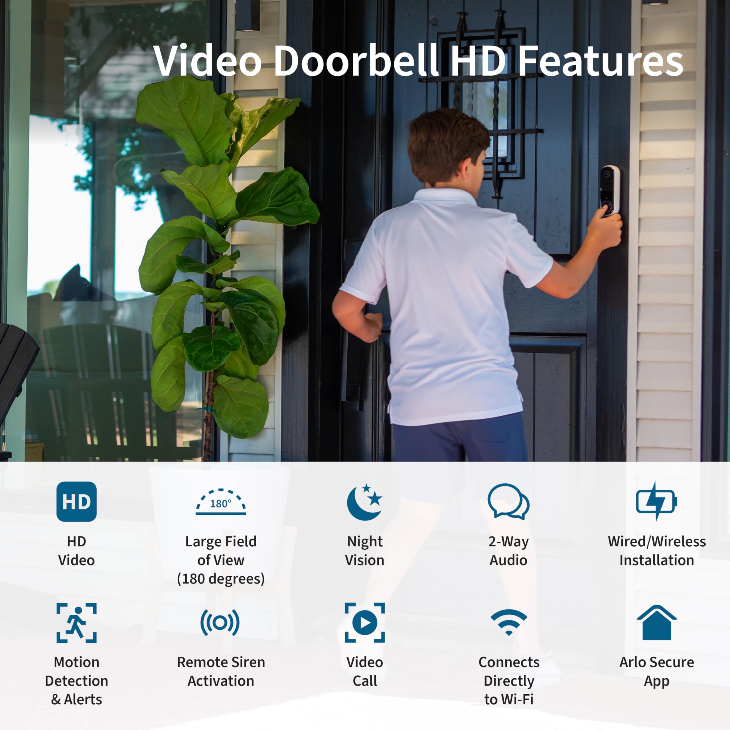 Foto 3 pulgar | Timbre De Vídeo Arlo Hd De Segunda Generación Inalámbrico/cableado Con Vista De 180° - Venta Internacional.