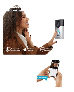 Foto 3 | Timbre Inalámbrico Belug Impermeable Con Cámara 2k Blanco Con Negro