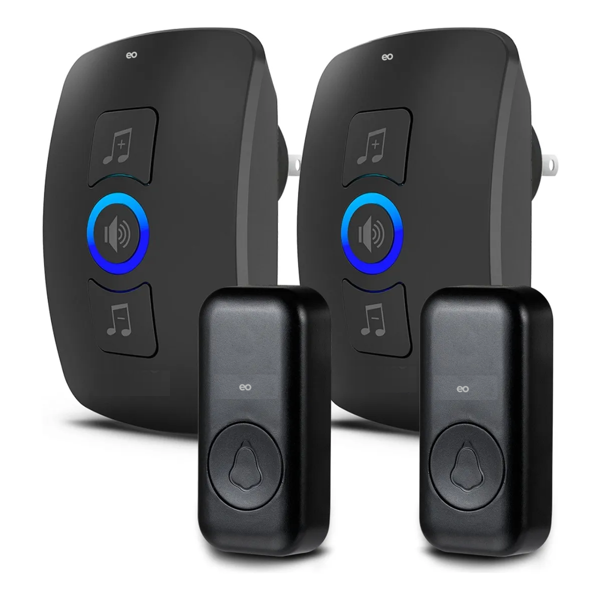 Foto 2 pulgar | Timbre Inalambrico Impermeable Con 2 Transmisor Y 2 Receptor Eo Safe Imports Esi-18826 Negro
