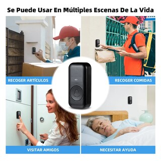 Foto 2 | Timbre Inalambrico Impermeable Con 2 Transmisor Y 2 Receptor Eo Safe Imports Esi-18826 Negro
