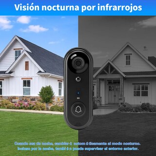 Foto 3 | Timbre Inteligente Wifi Inalámbrico Exterior Con Cámara 1080p Hd Eo Safe Imports Esi-18828 Negro