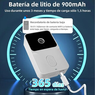 Foto 3 | Timbre Inteligente Inalámbrico Con Cámara Función De Cambio De Voz Eo Safe Imports Esi-18827 Blanco