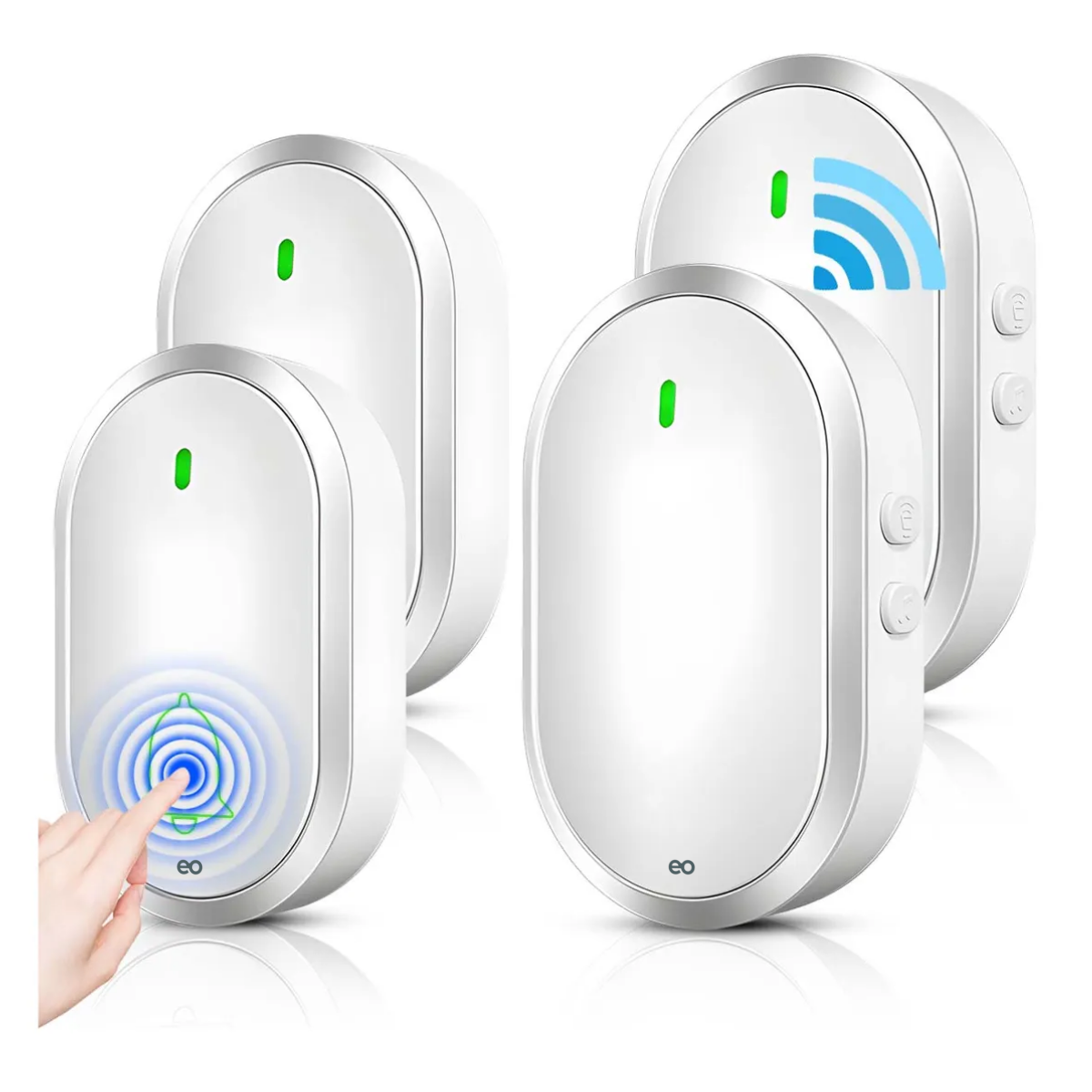 Foto 1 | Timbre Inalámbrico Impermeable Con Led 2 Transmisores 2 Receptores Eo Safe Imports Esi-18821 Blanco