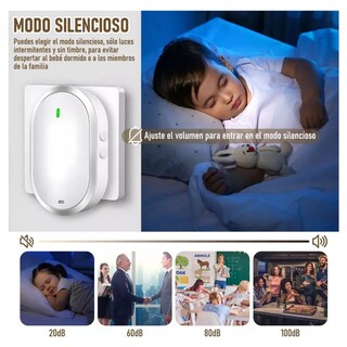 Foto 3 | Timbre Inalámbrico Impermeable Con Led 2 Transmisores 2 Receptores Eo Safe Imports Esi-18821 Blanco