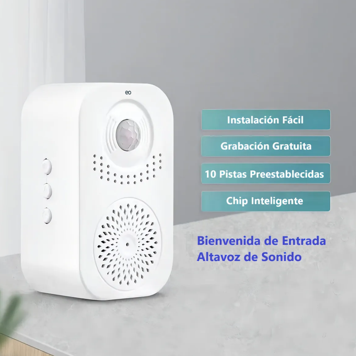 Foto 2 | Timbre De Puerta Con Sensor Infrarrojo Y Saludo De Voz Eo Safe Imports Esi-18822 Blanco