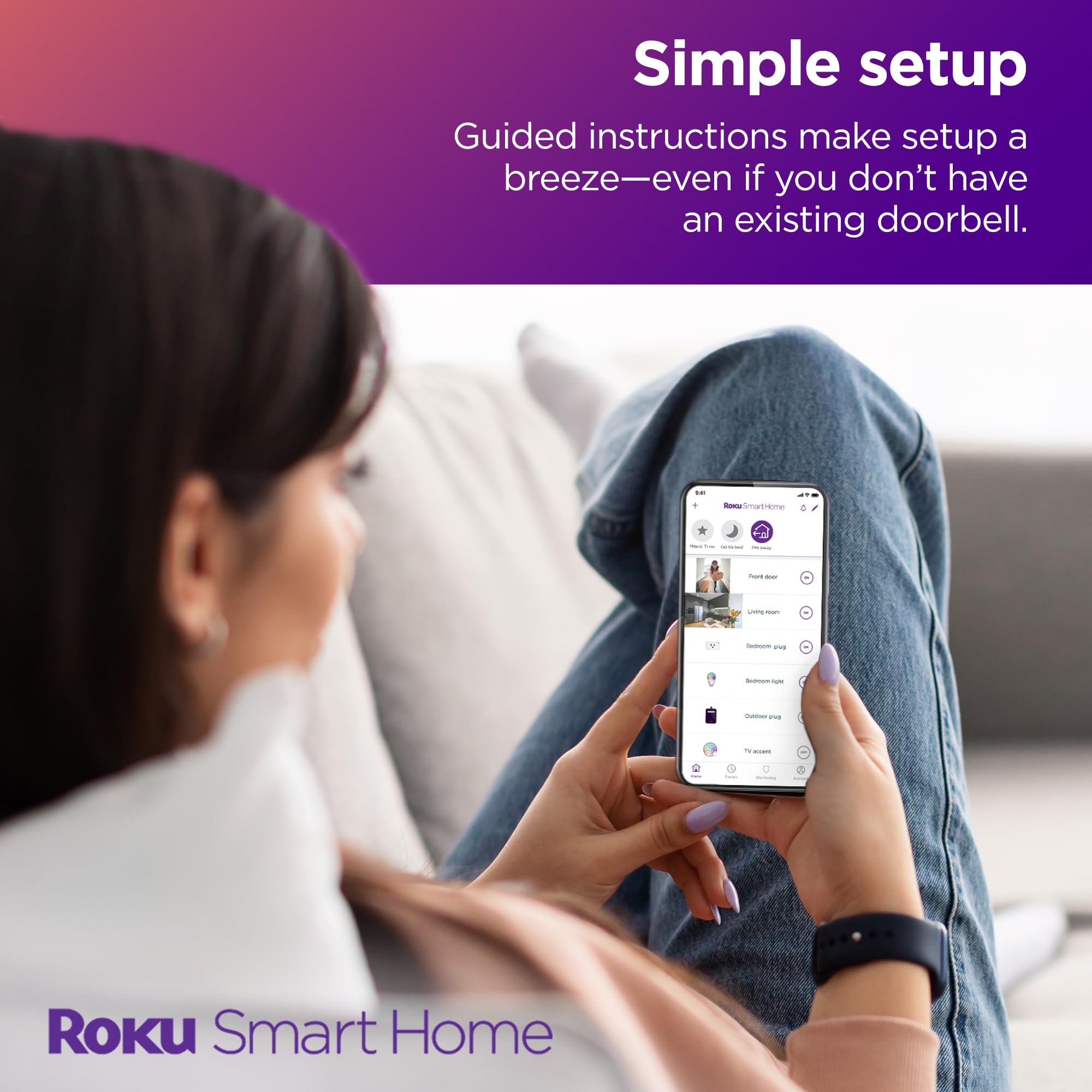 Foto 6 pulgar | Timbre Con Vídeo Roku Smart Home Wireless 1440p Hd Night Visio - Venta Internacional.