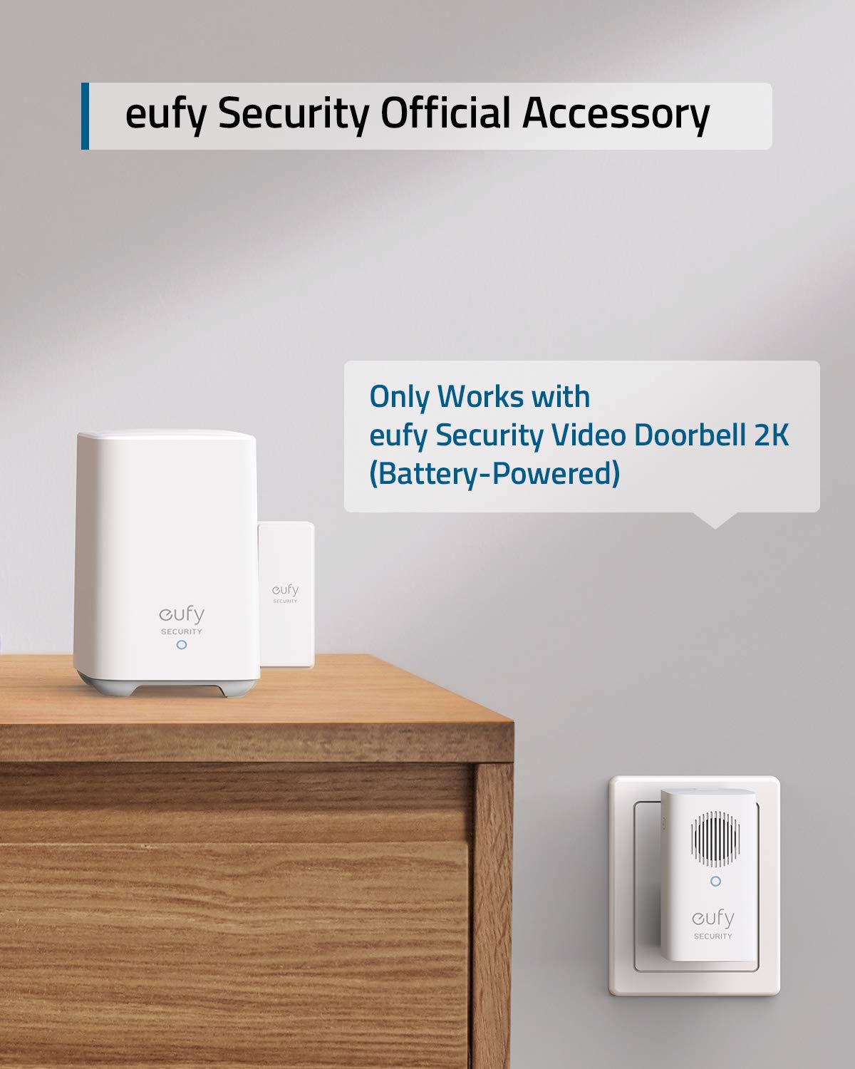Foto 3 pulgar | Complemento De Timbre Con Vídeo De Seguridad Doorbell Chime Eufy Para 2k - Venta Internacional.