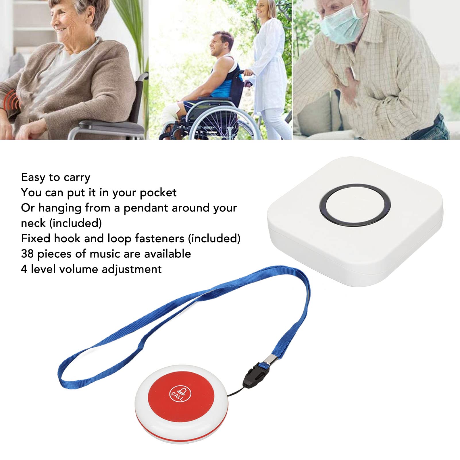 Foto 4 pulgar | Sistema Inalámbrico De Buscapersonas Para Cuidadores Ashata Ip55 A Prueba De Agua - Venta Internacional.