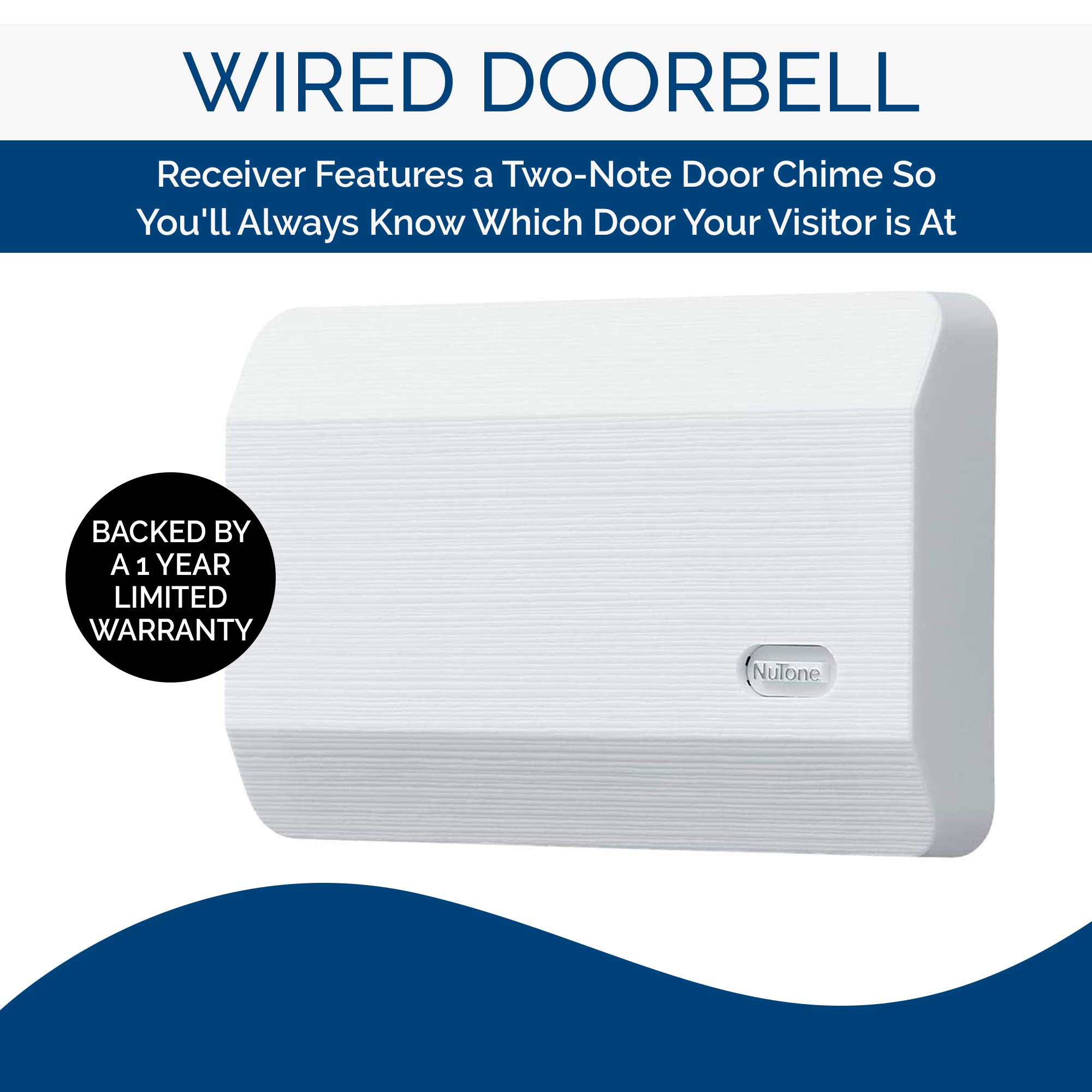 Foto 3 pulgar | Timbre De Puerta Broan-nutone La11wh Blanco Texturizado Con Cable - Venta Internacional.