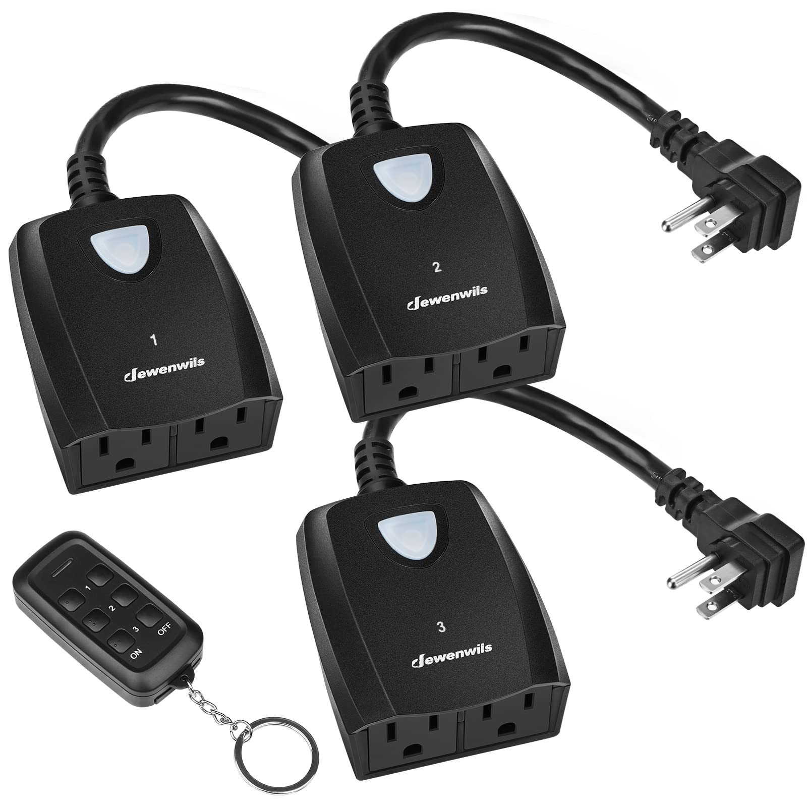 Foto 2 pulgar | Salida De Control Remoto Para Exteriores Dewenwils, 3 Salidas, Alcance De 100 Pies - Venta Internacional.