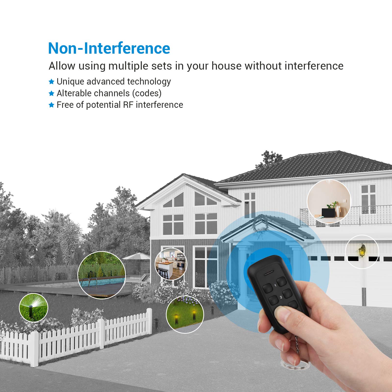 Foto 7 pulgar | Salida De Control Remoto Para Exteriores Dewenwils, 3 Salidas, Alcance De 100 Pies - Venta Internacional.