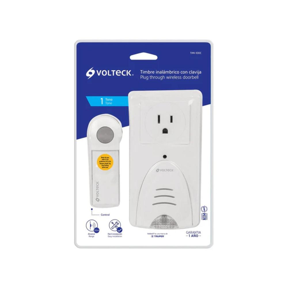 Foto 3 pulgar | Volteck 2 Pack De Timbre Inalámbrico Con Clavija Alcance 50m