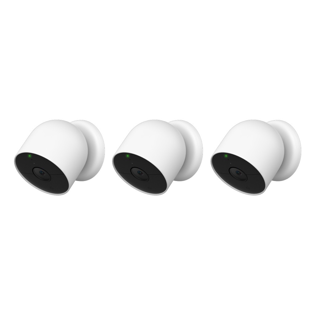 Foto 1 | Cámara de Seguridad Nest Cam Ga02077 Paquete de 3 pz color Blanco