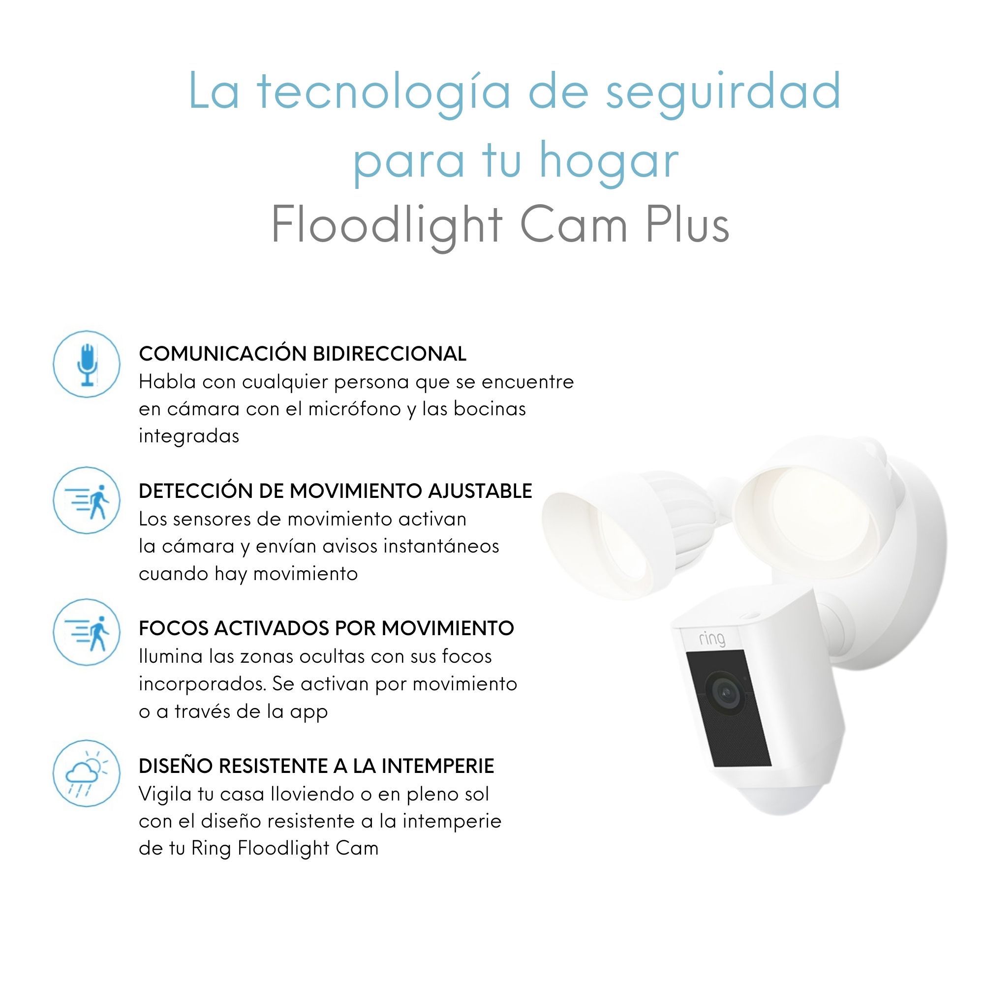 Foto 4 pulgar | Cámara de Seguridad Ring Floodlight Cam Plus para Exteriores color Blanco