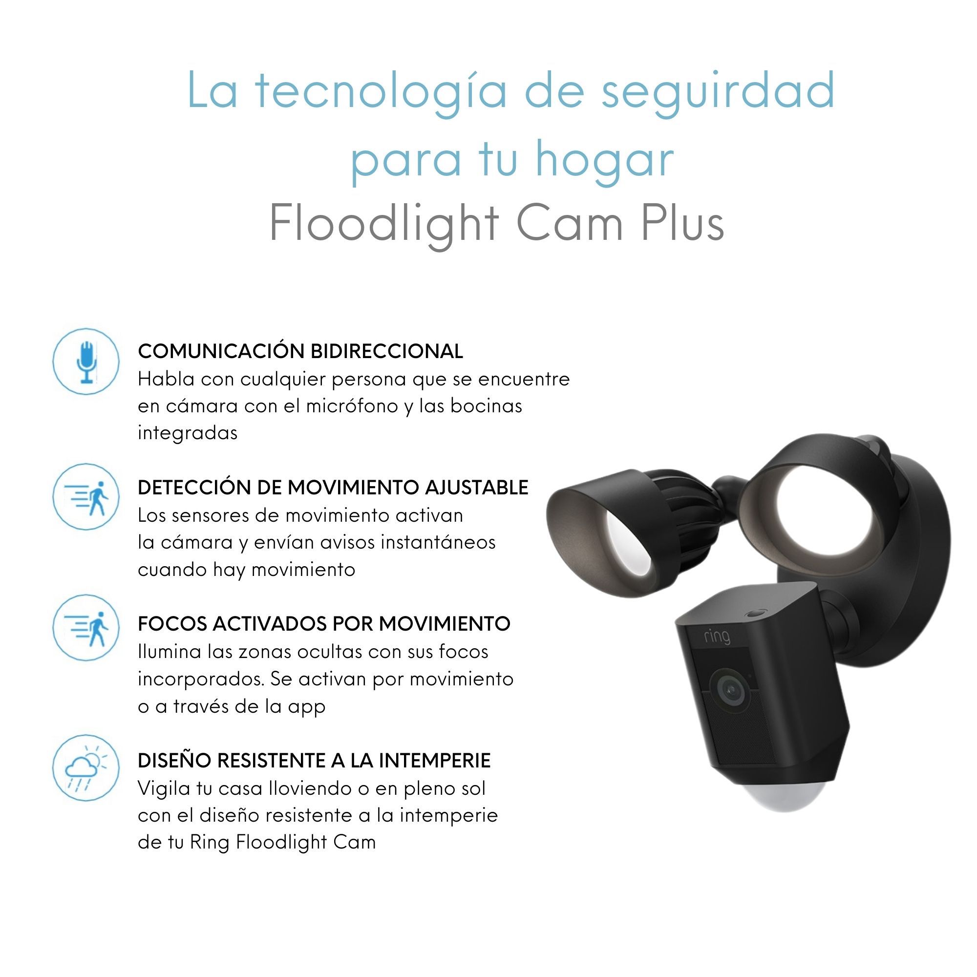 Foto 4 pulgar | Cámara de Seguridad Ring Floodlight Cam Plus para Exteriores color Negro