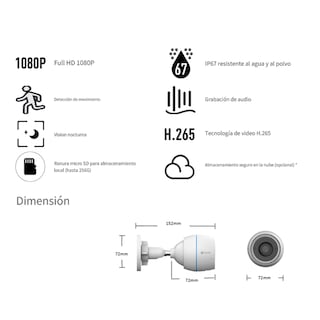 Foto 5 | Kit de Cámaras EZVIZ KIT-C6N/C3TN color Blanco Wifi Incluye C6N para Uso en Interior y para Uso en Exterior