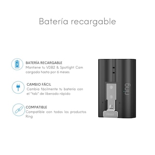 Foto 3 | Batería Recargable Ring Quick Release color Negro Fácil Extracción
