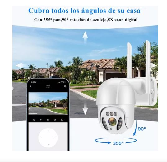 Foto 4 pulgar | Cámara De Seguridad 4mp Exterior Wifi Ultra Hd C/3m Cable