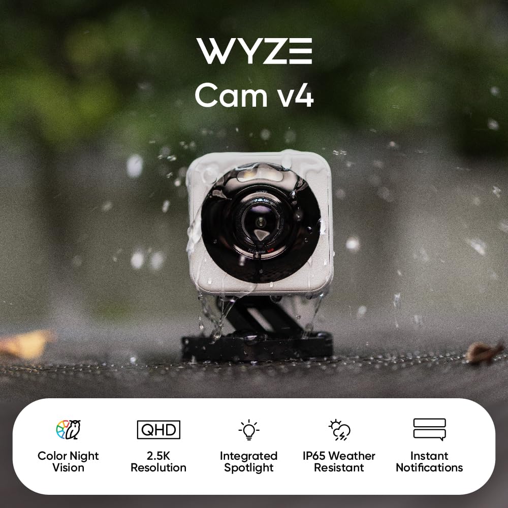 Foto 3 pulgar | Cámara de Seguridad Wyze Cam V4 2k Hd Wi-fi Blanca - Venta Internacional