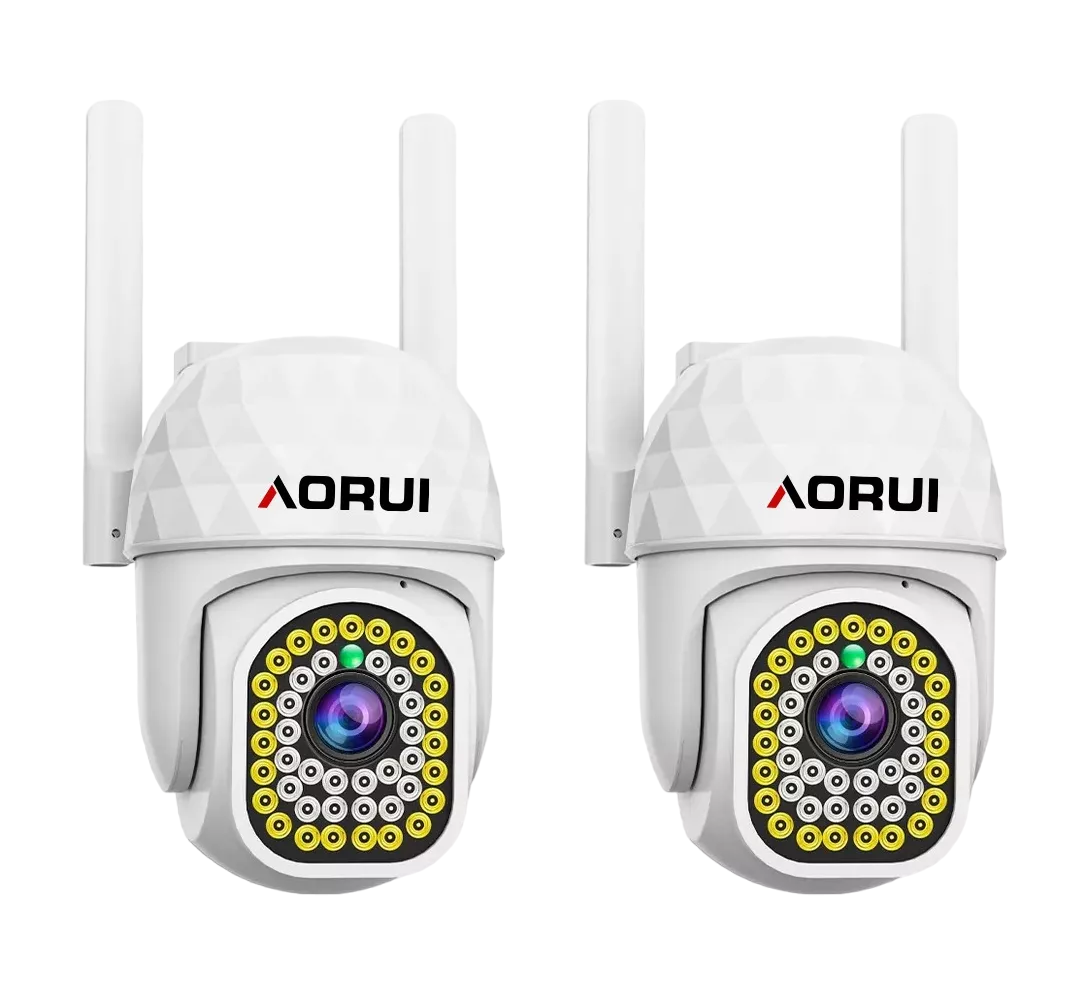 Cámara De Seguridad Hd Wifi De Visión Nocturna Alarma 2 Pcs Blanco