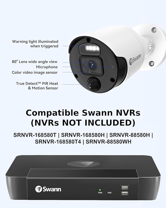 Foto 7 pulgar | Cámaras De Seguridad Swann Nvr, Paquete De 2 Unidades, Vídeo 4k Ultra Hd - Venta Internacional.