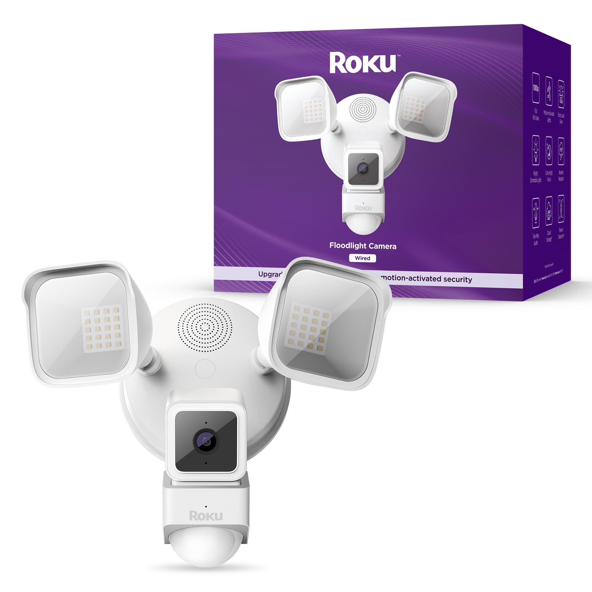 Cámara Floodlight Roku 1080p Hd Visión Nocturna 270° Ip65 - Venta Internacional.