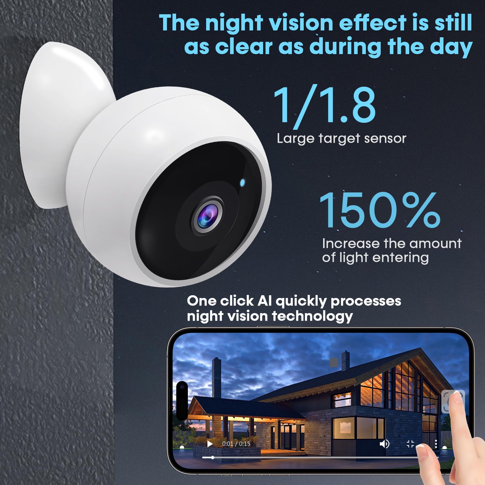 Foto 4 | Cámara De Seguridad Amtifo Wireless 2k Wifi Con Detección De Movimiento Ai - Venta Internacional.