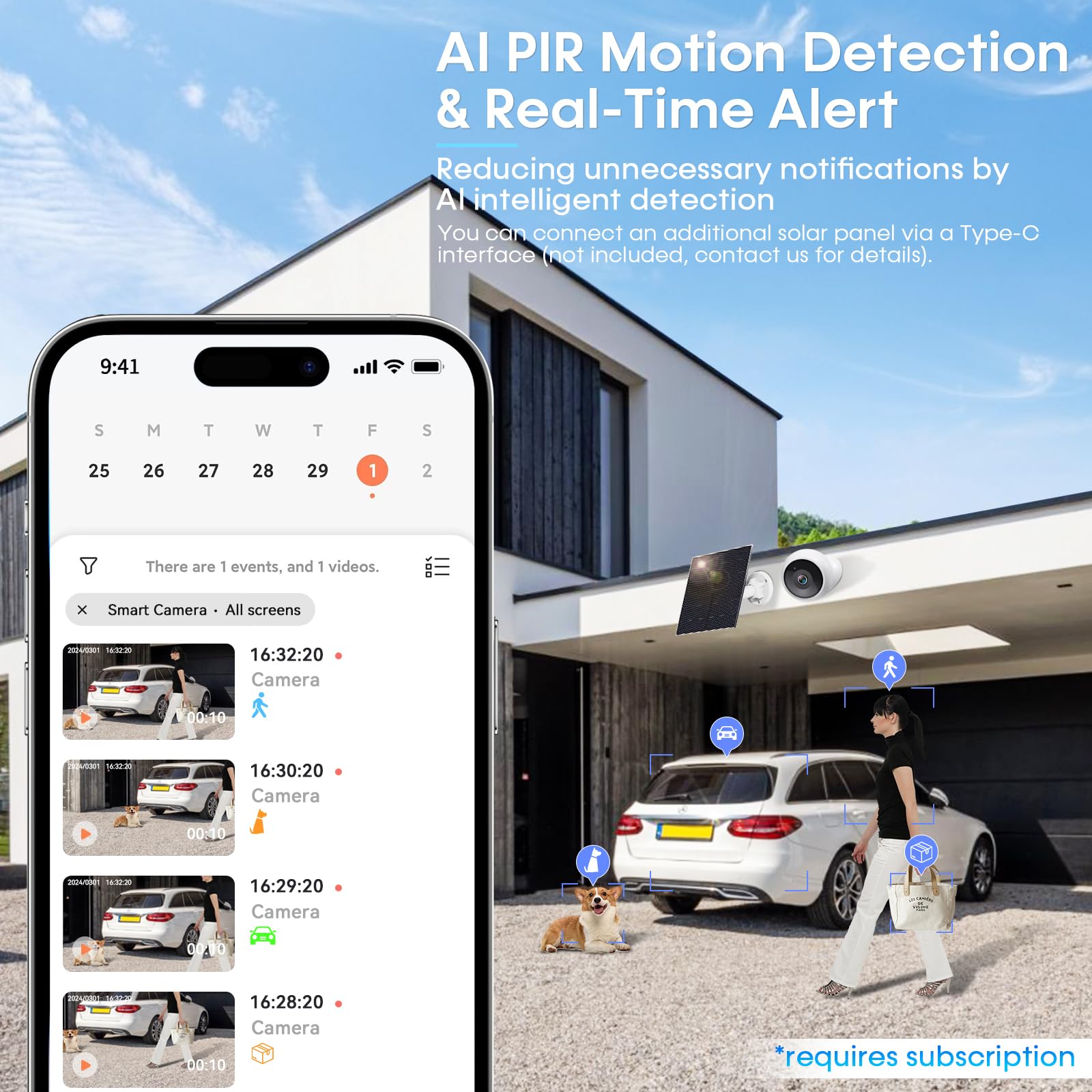 Foto 6 | Cámara De Seguridad Amtifo Wireless 2k Wifi Con Detección De Movimiento Ai - Venta Internacional.
