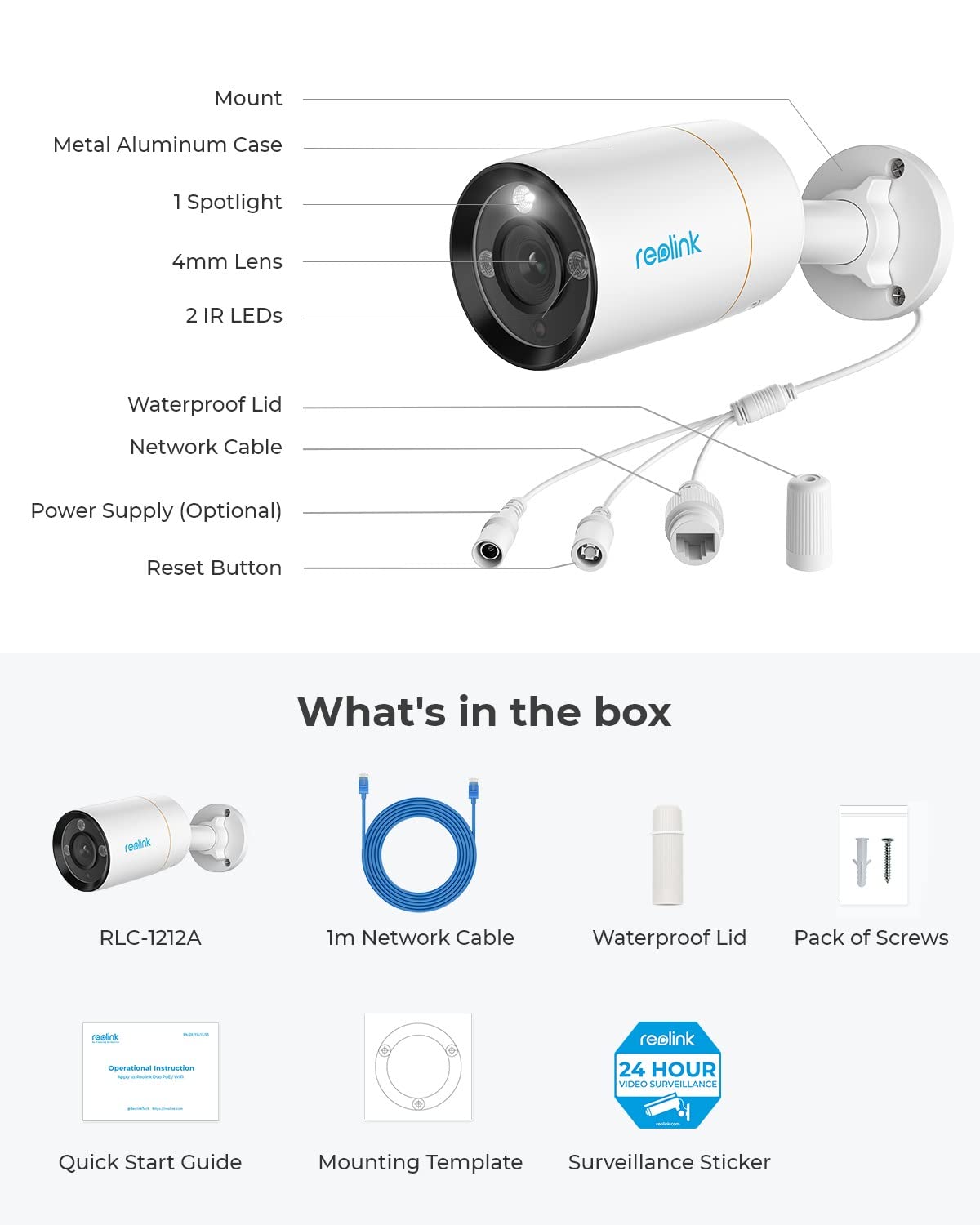 Foto 7 | Cámara Ip Reolink Rlc-1212a De 12 Mp Para Exteriores Con Visión Nocturna En Color - Venta Internacional.