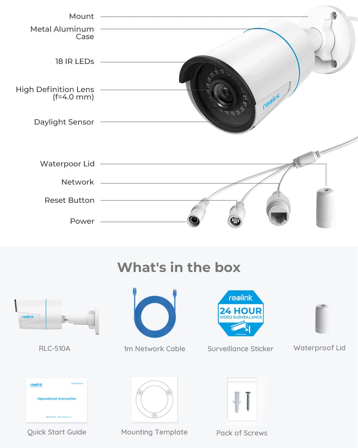 Foto 7 | Cámaras De Seguridad Reolink Rlc-510a, 5 Mp, Poe Ip, Paquete De 2 - Venta Internacional.
