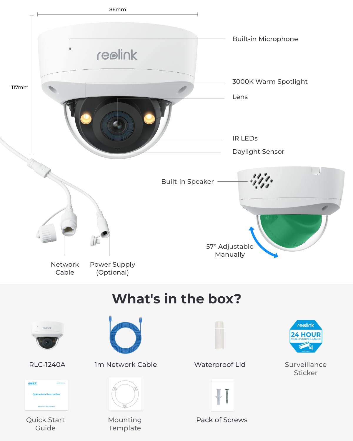 Foto 6 | Cámara De Seguridad Reolink Rlc-1240a 12mp Color Night Vision - Venta Internacional.